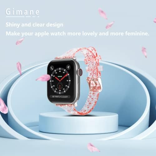 Gimane компатибилен за Apple Watch Band 38mm 40mm 41mm 42mm 44mm 45 mm, предизвикувајќи сјајни жени, бленд ленти за замена на лентата за