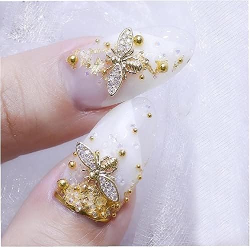 Youxiu нокти привлечност Јапонија 3Д злато пчели украси за уметност DIY сјајни ригистони легури за легури за пристапот за накит