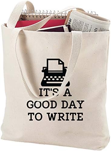 Добар ден е да се напише раскажувач за машина за пишување романи за писатели, природна платна торба смешен подарок