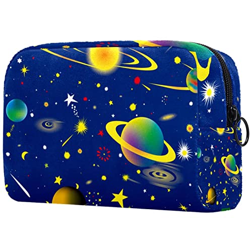Тоалетна Торба Козметичка Шминка За Патување Организатор Торбичка За Миење Торбичка Со Патент Вселенска Планета Вселенски Брод Ѕвезда