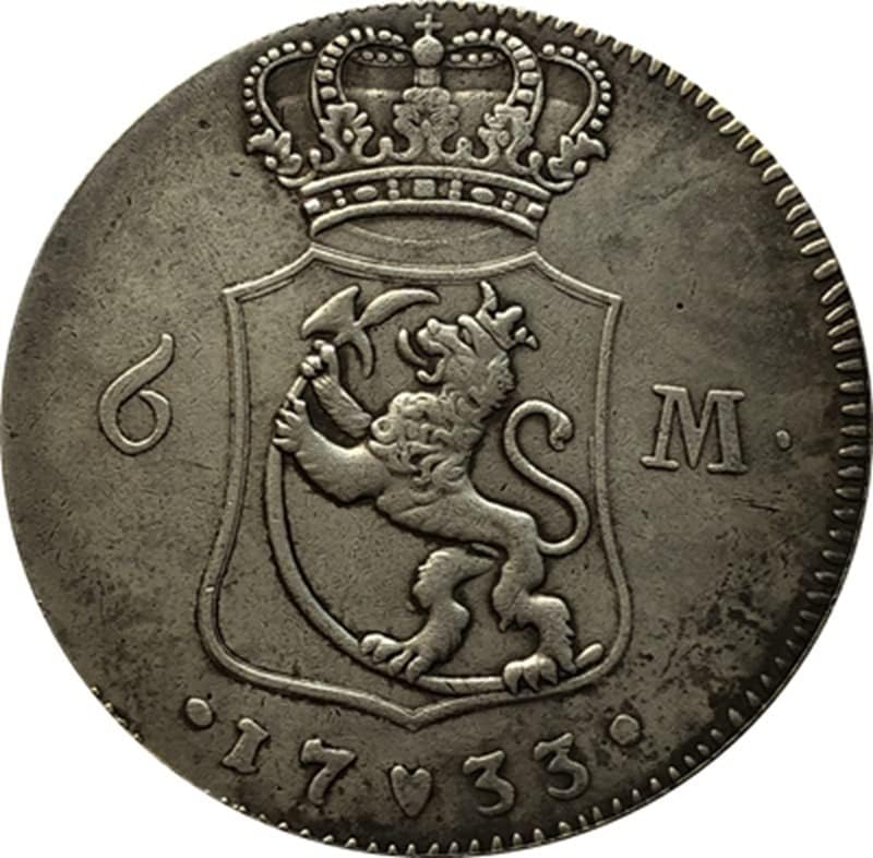 1733 Дански монети бакарни сребрени антички монети странски комеморативни монети монети занаети