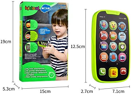 Кидпал Бебе Играчка Телефон за 1 2 Годишниот Со Светлина, Музика| Мојот Прв Паметен Телефон Играчка ЗА Бебе 8М 12М 16М 24м+ Дете Мобилен