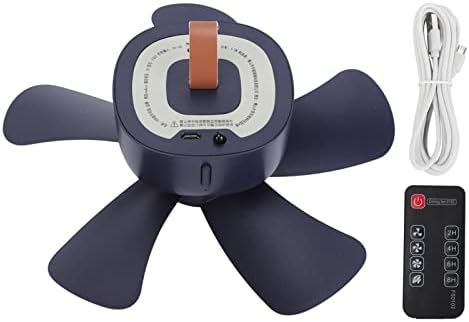 Вентилатор за кампување со тавани, 5 сечила USB далечински управувач Мал тавански вентилатор за дома сино вентилатор