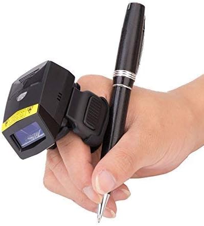 Скенер за безжични прсти на PosUnitech 2d, Mini FS02 Ring Scanner со легура школка и батерија од 350mAh, читач на баркодови без безжичен сликар,