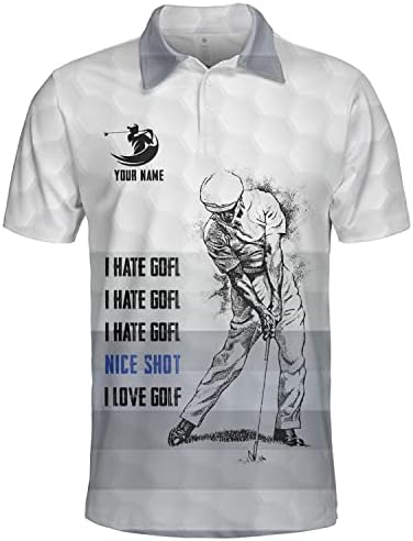Персонализирана луда голф Поло за мажи, смешна пензионерска кошула за голф во пензија, Поло подароци за мажи тато дедо