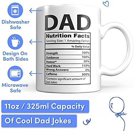 Тато кригла - бела 11oz - тато подароци од ќерка - Најдобра тато кригла за најдобриот татко во светот - керамичка кафе кригла за татковци