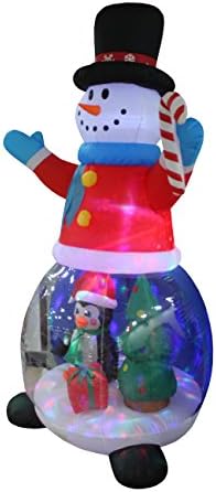 8 нозе високи Божиќни надувувачки снежни светла со пингвин и кутија за подароци украси за новогодишни украси на отворено затворено празнични