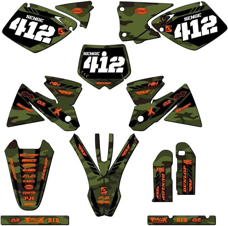 1998-2000 Sx Apache Green Senge Графика Комплетен Комплет Со Rider I. D. Компатибилен Со KTM
