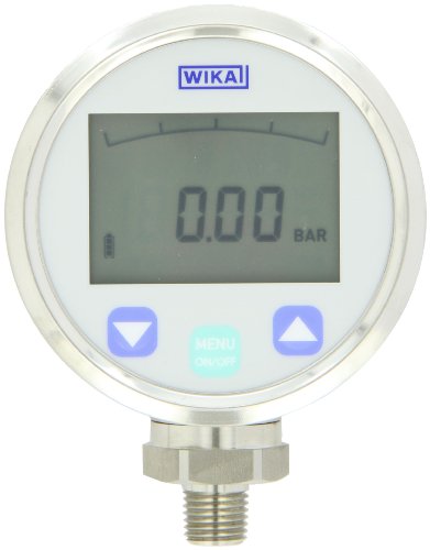 Wika 50365509 Стандарден дигитален мерач на притисок, не'рѓосувачки челик 316L Wetted делови, 4-1/2 бирање, 0-300 psi опсег, +/- 0,5%