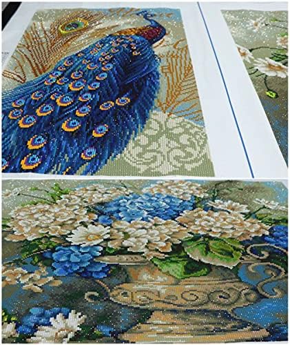Интар DIY 5D Дијамантски комплети за сликање со голема големина 3 парчиња/поставено сликарство паун мозаик вез дневна соба бања декор wallид