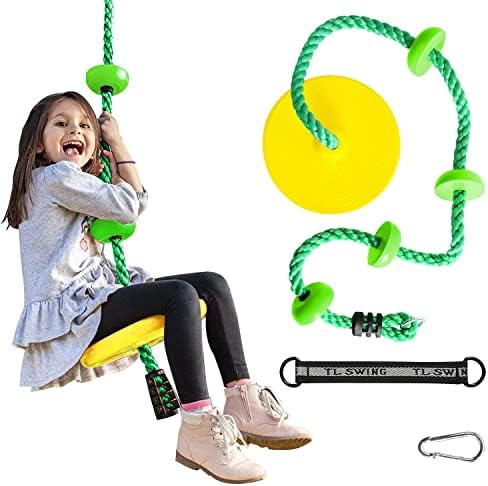 Gardtech Rope Swing Toys, Climbing Rope Platforms Seat Swing Disc со Connect Strap & Carabiners, Надворешен замав поставен за
