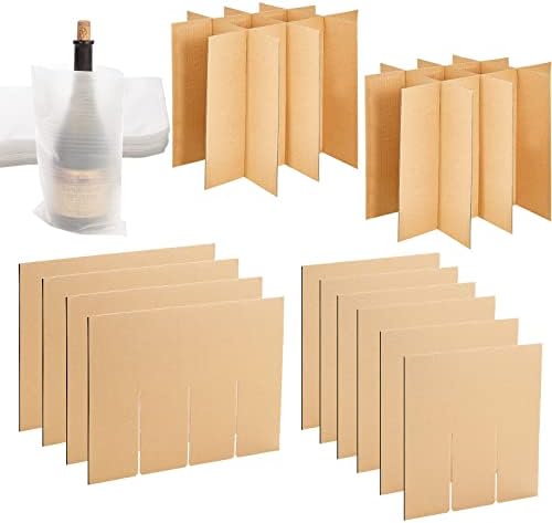 4 пакувања комплети за делител на стакло за движење, пакување со стакло за вино со вина, кои се движат кутии, картонски раздвојувачи