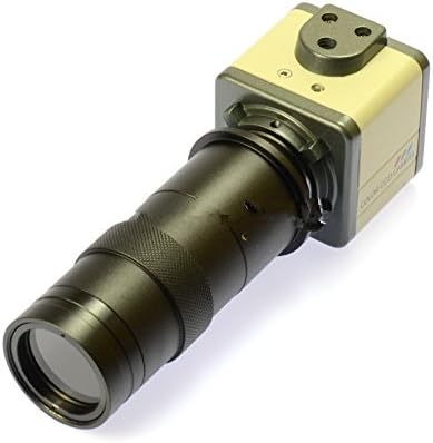 800TVL 130X микроскоп Индустриски фотоапарат BNC/AV излез + 4,3 LCD монитор + држач за штанд + леќи на C-MOUNT + 40 LED прстен десно