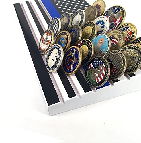 6 реда држач за монети, Американски предизвик со знаме на монети, Стенд Тенки сина линија, воена монета за прикажување - има 42-46