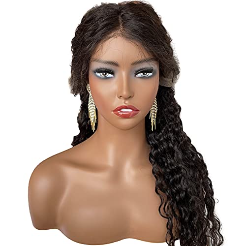 Венсијан реалистична женска ПВЦ манекен глава со лице и раменици прикажува маникин глава биста за перики, шминка, капи, очила за