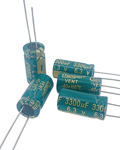 Cermant 20PCS 6.3V 3300UF кондензатор 10x20mm （0,39x0,79in） Електролитски кондензатори со висока фреквенција алуминиум за ТВ, ЛЦД монитор,