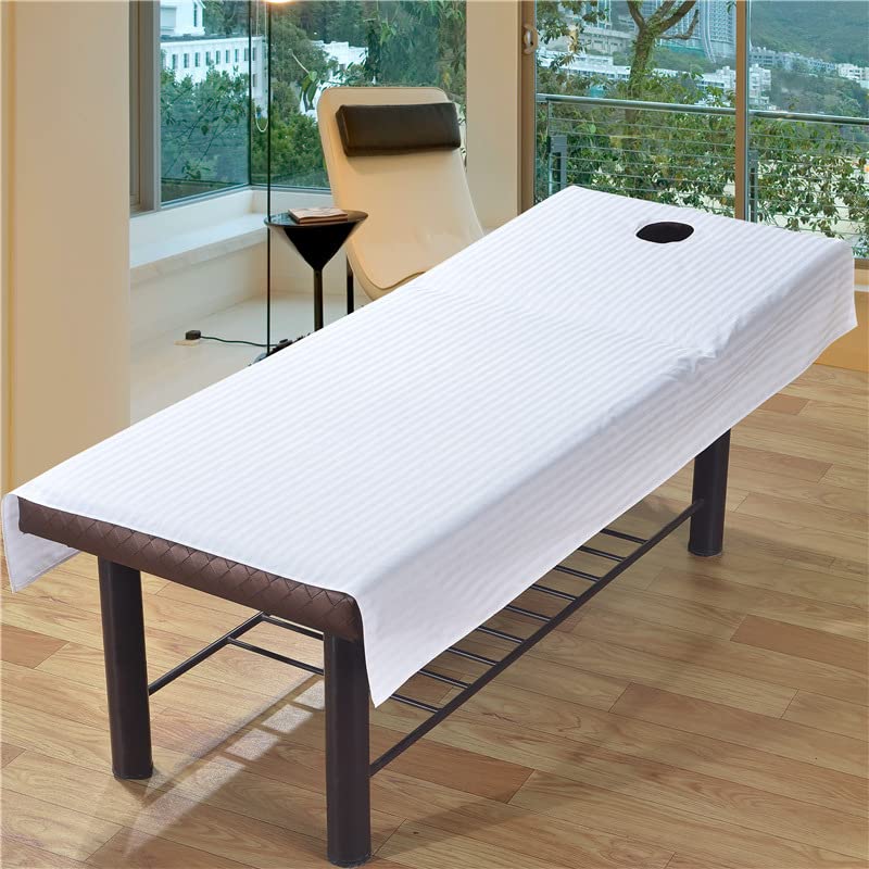 Шарени плочи за масажа за убавина, целосен опсег за маса за масажа на мекиот памучен кревет заштитник со дупки за здив на лице 29,5 × 75 инчи