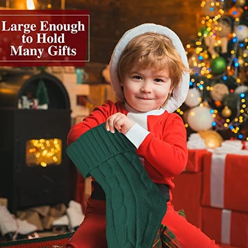 BBTO 30 пакувања Божиќни чорапи 12 инчи, кабелски плетени Божиќни подароци за порибување рустикални висечки чорапи поставени за празници