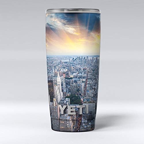 Дизајн Скинц Фузија NYујорк Skylight - Комплет за винил за завиткување на кожата, компатибилен со чашите за ладилни ладилни текови