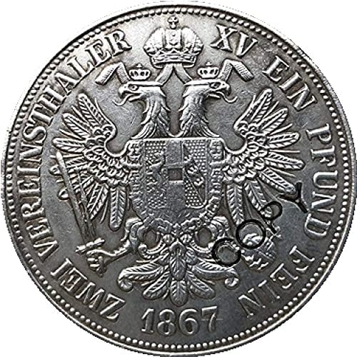 1867 Австрија 3 1/2 Гулден Монети Копија 41мм Копија Подарок За Него