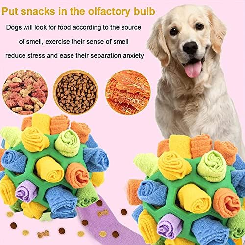 Kisfun Interactive Pet Sniffing Ball Dog Dog Snuffle Noswork Играчка поттикнете природни вештини за фуражни вештини за храна, бавна