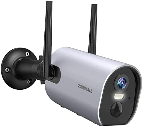 Зумимал 【Нова】 2K безбедносна камера Отворена домашна безбедносна камера батерија напојува, 3MP безбедносна камера WiFi Color Night