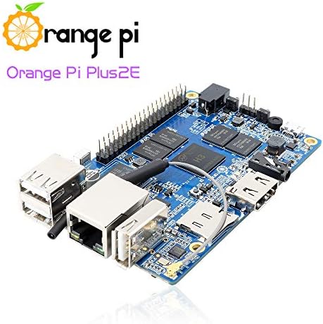 Портокалова PI Plus 2E 2GB DDR3 AllWinner H3 Quad Core Development Board со отворен извор со 16 GB EMMC Flash, единечен табла со компјутерски