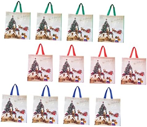 Veemoon 12pcs Божиќен подарок торба хризмас торби за подароци бонбони торби за подароци деца добра торби Божиќни третмани торба Божиќна