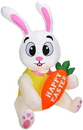 Настан шатор Велигденски празник надувување зајак на отворено Декорација на отворено слатки зајаци и зајаци украсени со моркови испратиле