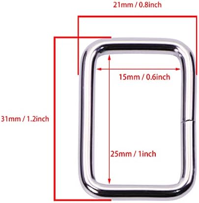Shapenty 25mm торба за правоаголник чанта Snap Hook Metal Loop Rings Hardware Connectors Webbing Belts Buck за лента за чанти од лента за додатоци