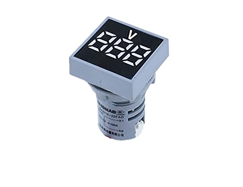 Fehauk 22mm мини дигитален волтметар квадрат AC 20-500V напон на напон на напон на напон на напон LED индикатор за сила