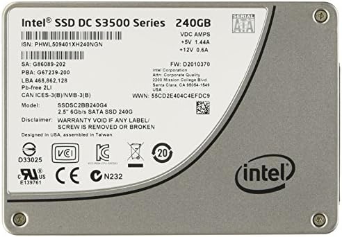 Intel SSDSC2BB240G401 240 GB 2,5-инчен 6 GB/s SATA SSD