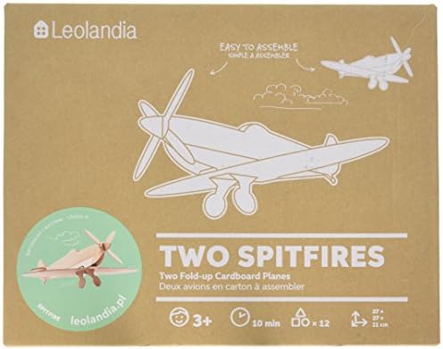 Леоландија Два Спитфајрс Креативен Сам Картонски Авионски Модел, Природен