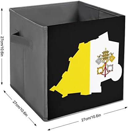 Знаме Карта На Ватикан Склопувачки Корпи За Складирање Ткаенини Организатор Кутија За Преклопување Со Рачки