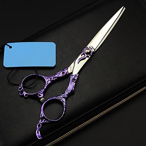 Ножици за сечење коса, 6 инчен професионалец јапонија 440с Ретро виолетови ножици за коса разредување ножици за сечење бербер фризерски ножици
