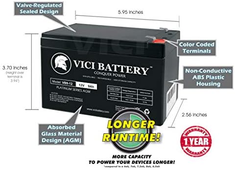 Батерија од 12V 9AH за HR1234W Домашен аларм - 2 пакет - производ за бренд на батерии VICI