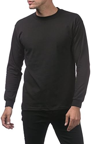 Проб Клуб Машка маица со 3-пакет со тешка категорија со долги ракави на вратот на вратот