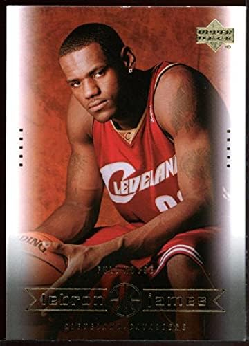 2003 Горна палуба 29 Фул Хаус Леброн Jamesејмс Кавалирс НБА дебитантска картичка - Бродови во сосема нов држач
