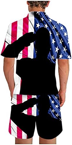 Toufa Men Спортска тужба за независност Печатење летен костум Денот на знамето Машки 3Д американски спортски мажи костуми и комплети