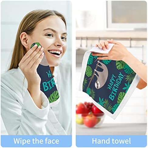 Кигаи 2 пакуваат мрзливост на тропски лисја за миење садови - меки крпи за лице, теретани за теретани, хотел и квалитет на бањата, крпи за чисти памучни прсти што може