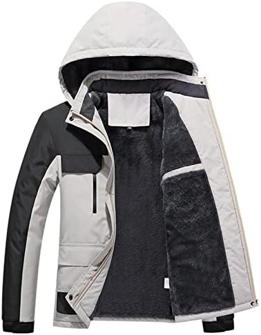 ADSSDQ Менс -бомбардерска јакна, Трендинг дома Зимски ров палто Мажи туниќ со долги ракави крзно, обложени удобни палта со аспиратори4
