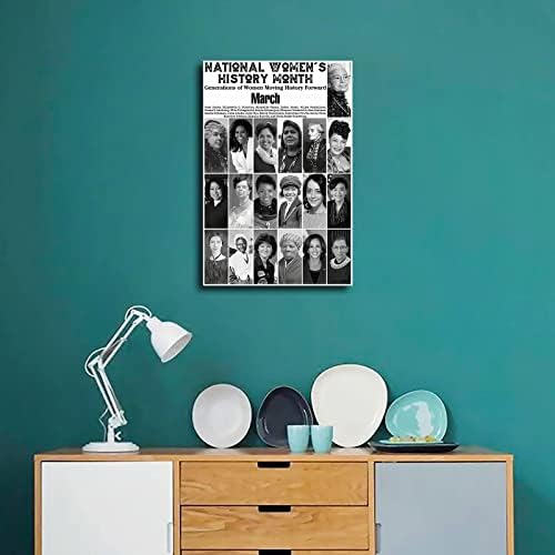 Постери за црна историја-феминистичко платно wallидна уметност црна историја месец жени прават историја познати луѓе за домашна спална соба