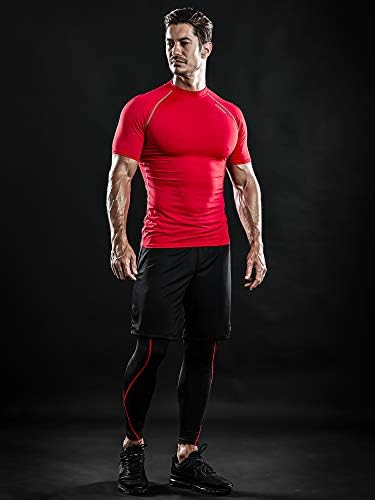 Drskin 4, 3 или 1 пакувања машка кошула за компресија со кратки ракави врвни спортови маици со атлетска атлетска трчање активно ладно суво