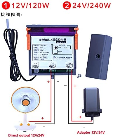 W2020 24V Минијатурен електронски дигитален дисплеј паметен термостат контролер на температура за греење и ладење на прекинувачот Константна температура