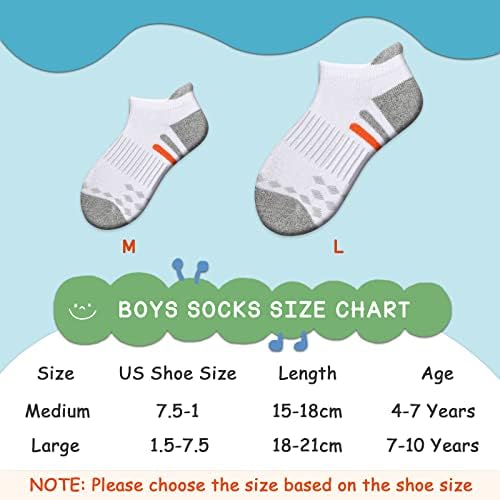 Комфокс 10 Пара Момчиња Чорапи Глуждот Атлетски Чорапи За Големи Мали Деца Памук Половина Амортизирани Чорапи