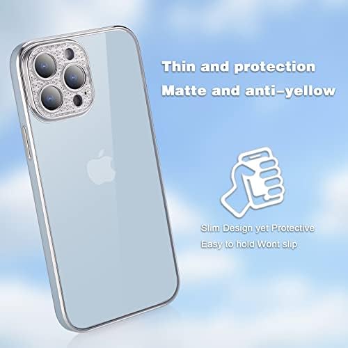 Kssvzz Случај за iPhone 13 Pro Max Со Заштитник На Објективот На Молња, Симпатична Сјајна Мат Јасна Целосна Заштитна Тенка Кутија За Девојчиња