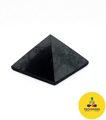 Полирана пирамида на Шунгит 1,77 инчи 45 мм, содржи Фулери за заштита на ЕМФ | Автентични анти-зрачење Шунгит Камени фигури