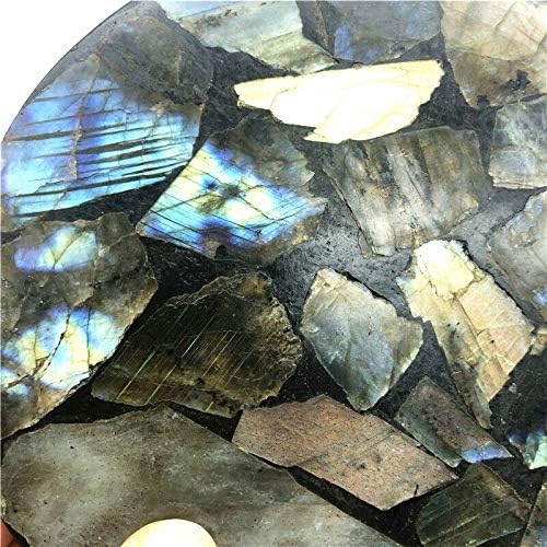 Heeqing AE216 1PC Природна лабрадоритна плоча парчиња кварц кристален минерален примерок приказ заздравување на природни камења и минерали кристал
