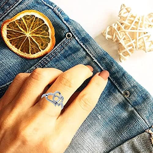 Womenенски ветувања ringsвони од срце-срце симулиран дијамантски венчален прстен за жени креативен ангажман прстен накит подароци парови