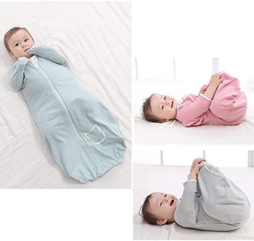 Зигхој бебе преодна вреќа со шипки со ракави со ракави со полу-должина и манжетни манжетни за спиење, носат ќебе за носење 3-6 месеци